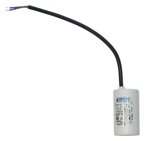 Comar MKA 15 µF 450V Motor Run Capacitor with 250mm Cable – Ø40x70mm - 8173051