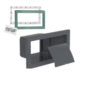 Weltico A400 skimmer renovation kit with anthracite faceplate for pool skimmers.