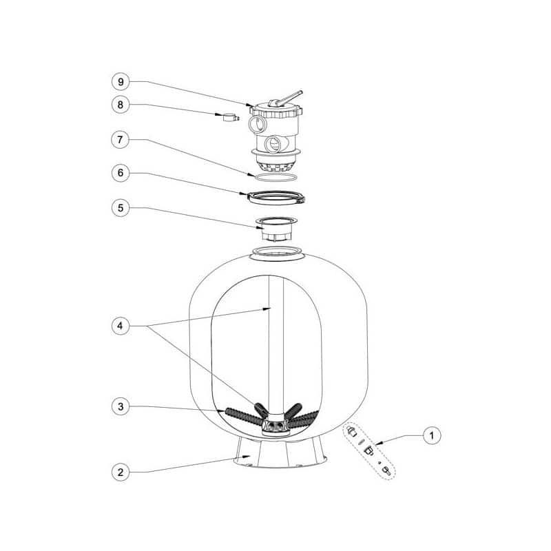 Exploded view – Pentair Tagelus / Tagelus II ClearPro filter (F-series) - 1