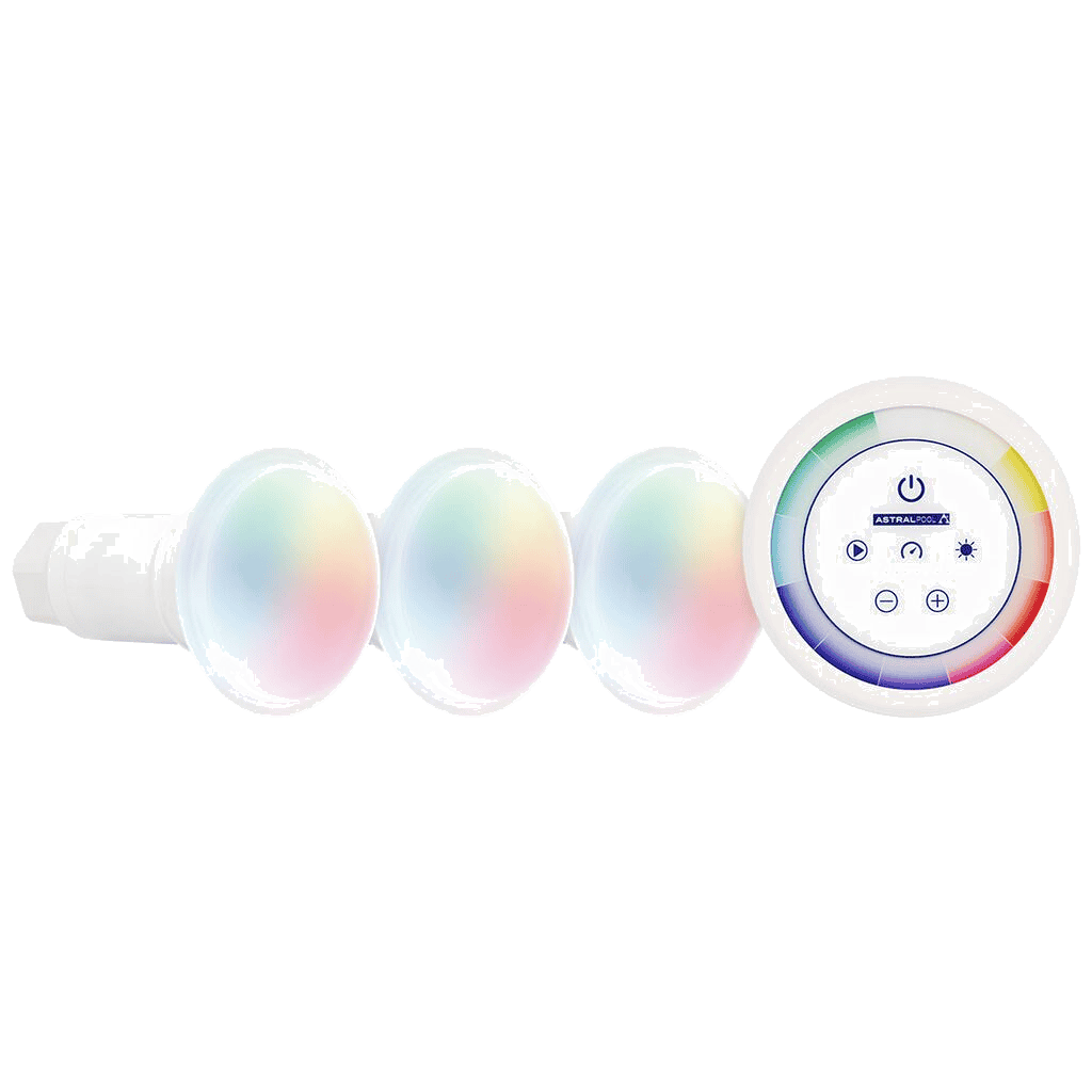Fluidra - FlexiMini Wall Plug and Play Kit - 3 Lamps + Remote Control - 1