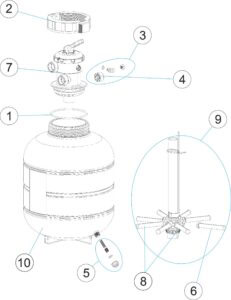 Astrapool MILLENIUM SAND FILTER TOP OUTLET - 22408