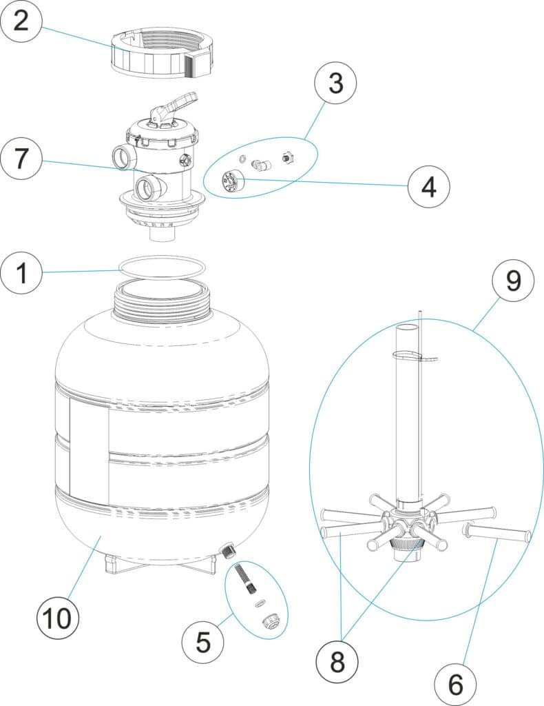 Astralpoll MILLENIUM SAND FILTER TOP OUTLET - 27811 - 1
