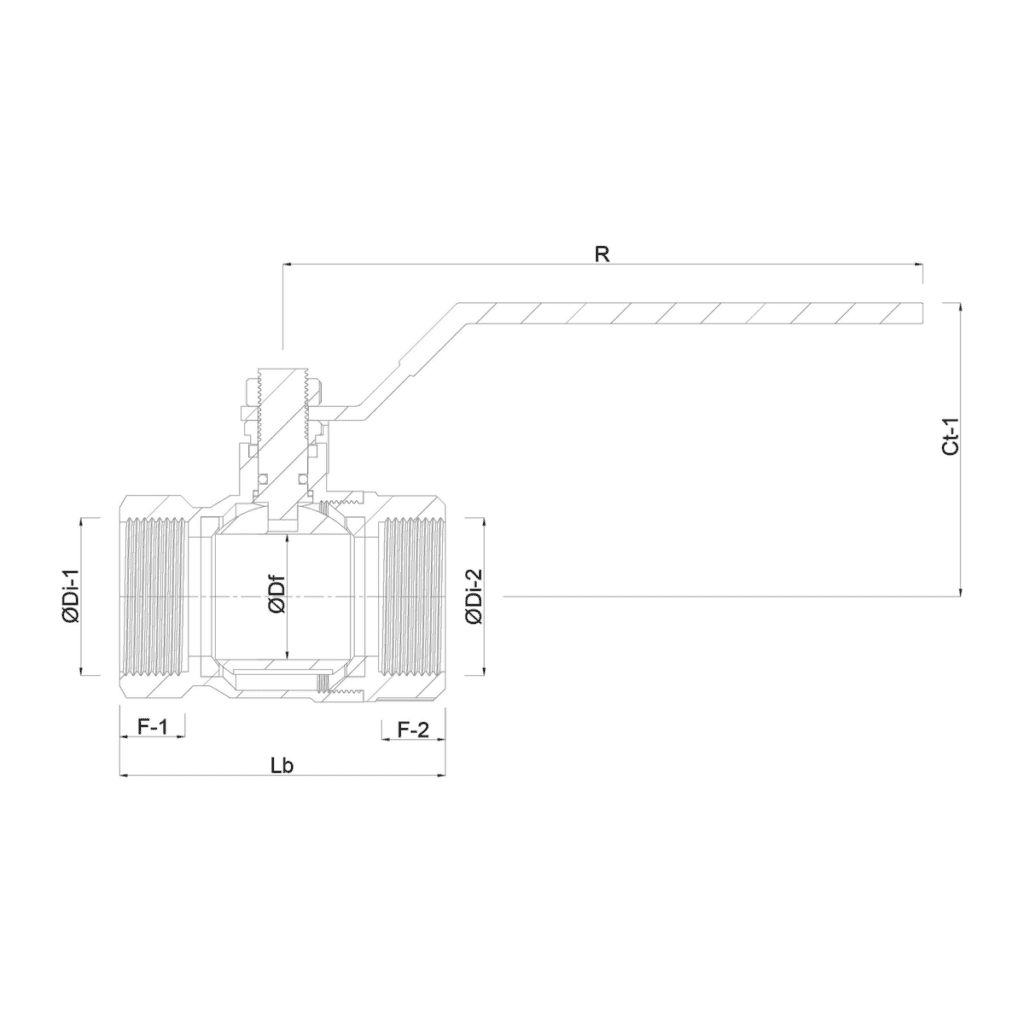 Profec - 2-piece ball valve stainless steel 316 3/8" female thread 64 bar - 0090941 - 2