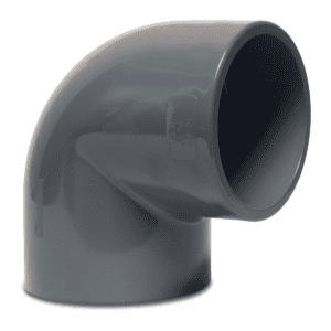 Profec - 90°-bochtstuk PVC-U 40 mm, lijmmof, 16 bar, grijs - 0110101