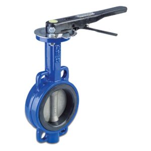 Valvola a farfalla Profec in ghisa sferoidale (GGG40) con rivestimento epossidico, DN50, flangia 10 bar, DN50 blu, PN6/10/16, tipo 601, disco in acciaio inossidabile 316 — principale