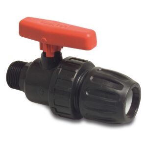 Valva de bola Profec PP 25 mm x 3/4" de compressió x rosca mascla 10 bar negra tipus Safe 502 — principal