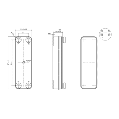 Heat exchanger stainless steel 316 male thread BDW16DWHx40 - 7008066 - 2