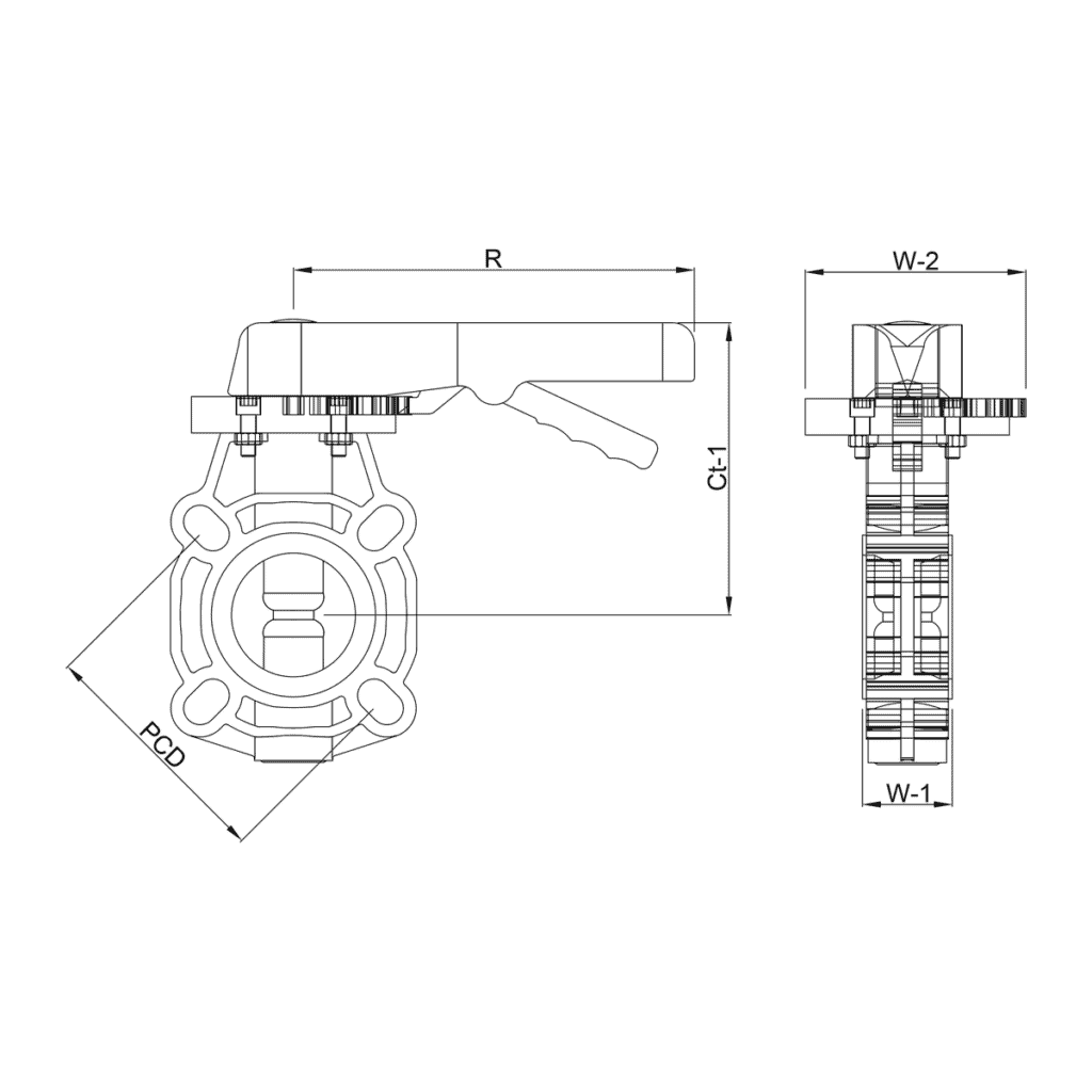 Hydro-S - Butterfly Valve PVC-U 160mm Flange DN150 PN10 10bar - 7014384 - 2