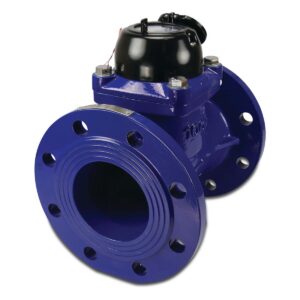 Contador d'aigua Profec de ferro colat DN150 amb brida DIN, 10 bar, 150 m³/h, blau, tipus pala horitzontal LXXG — principal