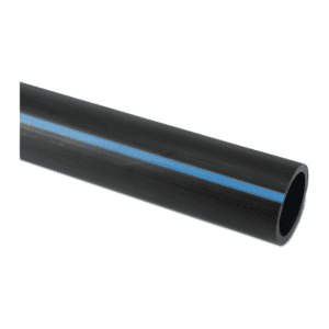 Tubo de pressão PE100 140 mm × 8,3 mm Liso SDR17 10 bar Preto/Azul 12 m DVGW - 7023749