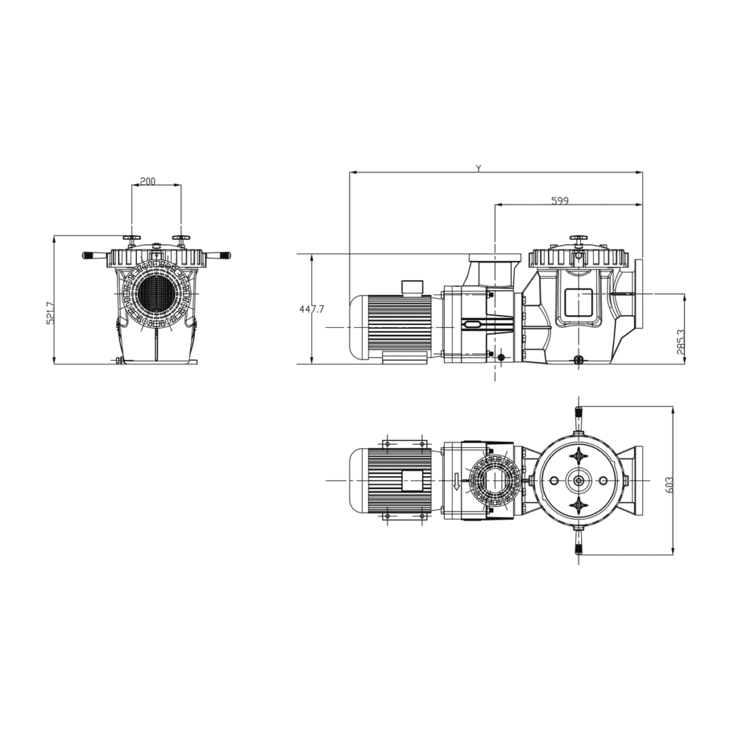 Waterco - Hydrostar Plus commercial pool pump 9.5 kW 6" x 4" flange 400VAC - 7029524 - 2