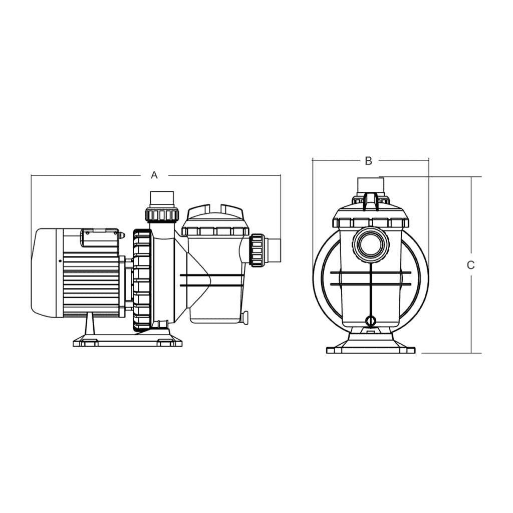 Flotide - Pool pump SC 050 0.5HP 50mm metric/imperial glue socket - 7030254 - 3