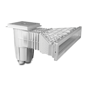 Flotide - Skimmer in ABS ad alta linea di galleggiamento 1½" × M6, rettangolare, bianco - Piscine in cemento - 7035012