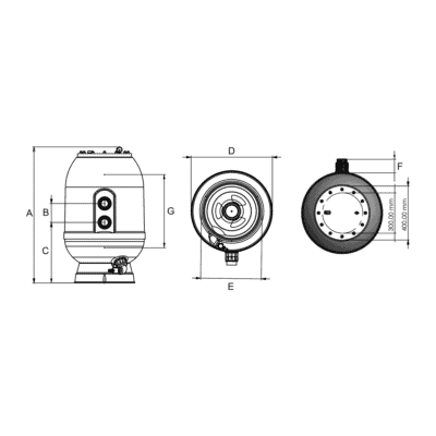 Norsup - Filtro a sabbia Norsup in poliestere rinforzato con fibra di vetro, 63 mm, attacco a incollaggio, 2,5 bar, grigio, tipo Suprav3, 750 Sm - 2