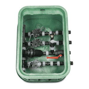 Rain Bird - Gemonteerde klepkast, rechthoekig, HDPE, 1", 2 kleppen, groen - 7038982
