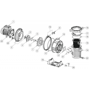 Pentair UltraFlow Plus 1.10 kW single-phase — RP151 — exploded view & spare parts