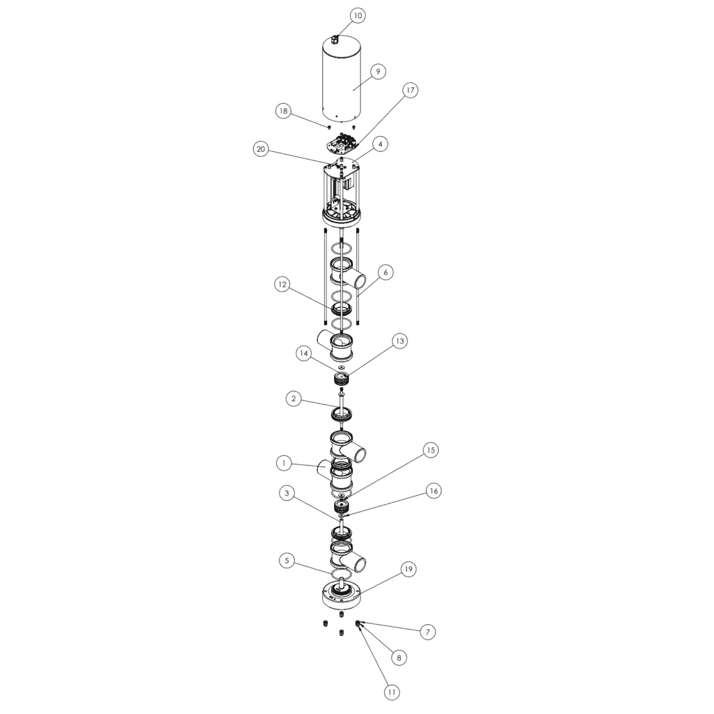 Automatic Backwash Valve, Starway exploded view & spare parts - 1