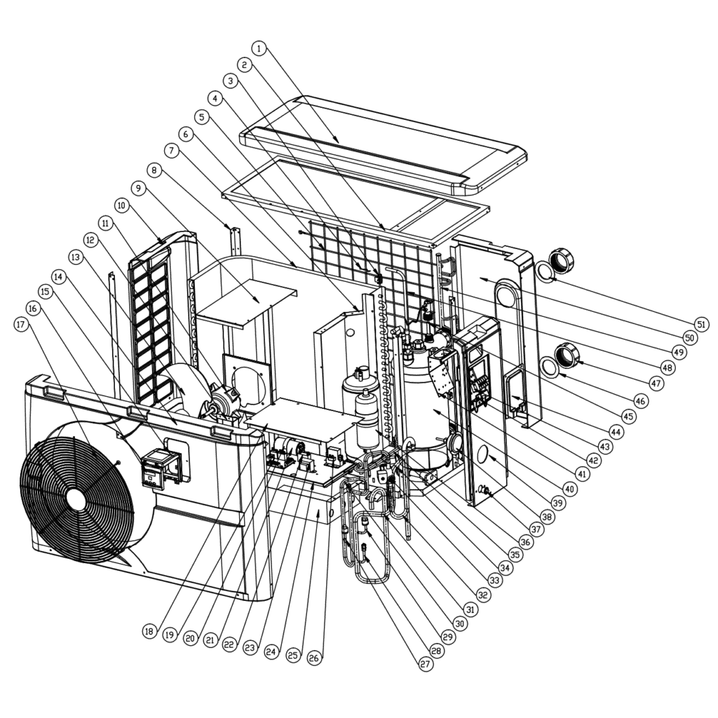 Hydro-Pro Heat Pump (Type 13) exploded view & spare parts - 1