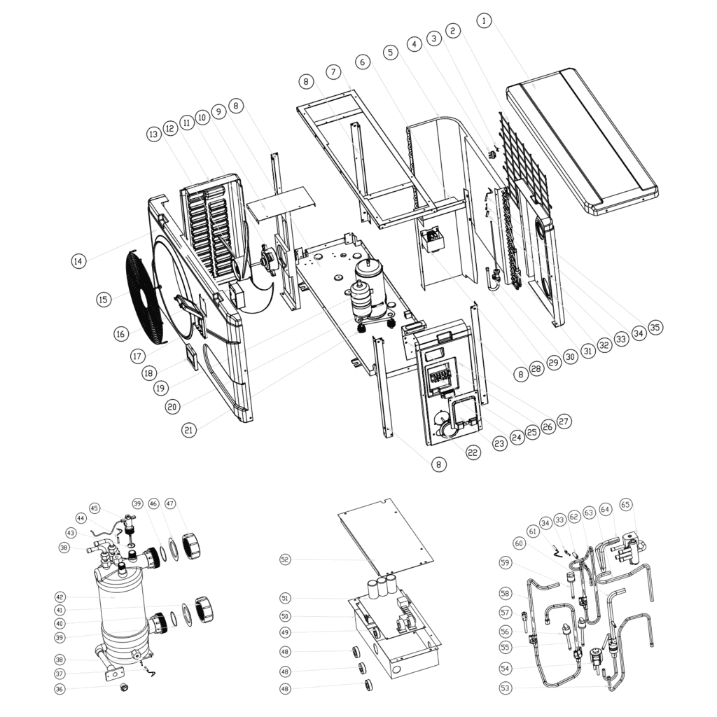 Norsup Heat Pump, Type Inverter (Type Xp07Dcsi) exploded view & spare parts - 1