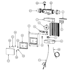 Exploded view — Davey EcoSalt Chlorinator (DES13CE / DES20CE / DES26CE)