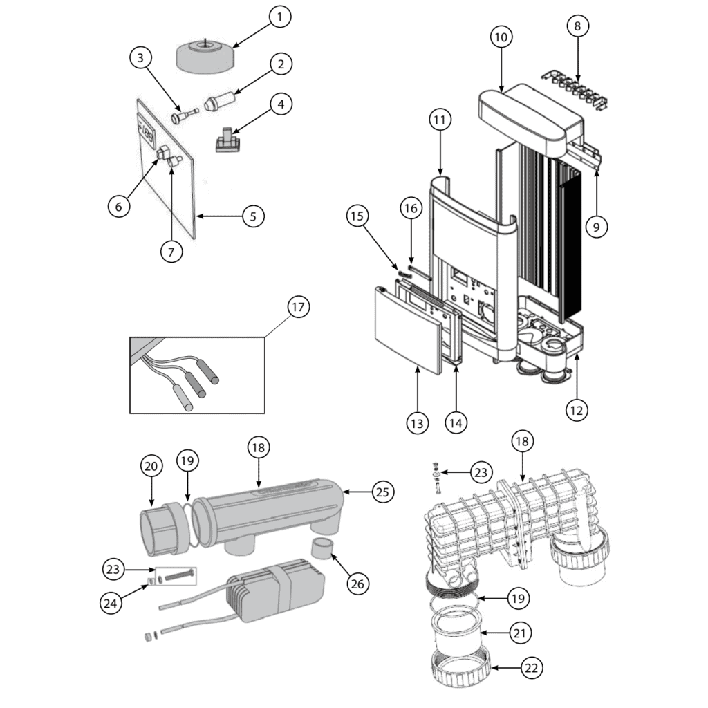 Promatic Chlorinator (MPS16 / MPS24 / MPS36 / MPS50) exploded view & spare parts - 1