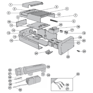 Exploded view — ECS Series Chlorinator (ECS16 / ECS24 / ECS36 / ECS48)