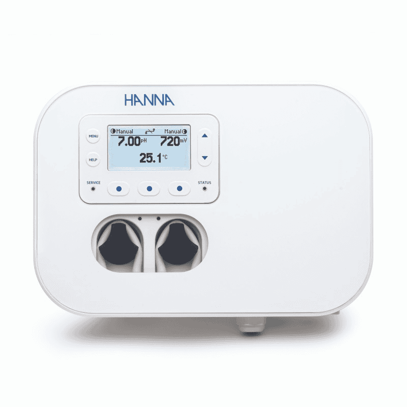 Hanna Instruments pH/ORP/Temperature Pool Controller for External Dosing Pumps, Panel with Flow Cell (BL131-20) - 1