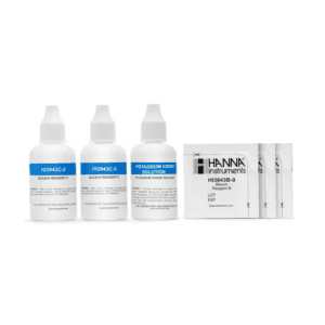 Hanna Instruments Hypochlorite (Cl2) Test Kit Replacement Reagents – 100 Tests (HI3843-100)
