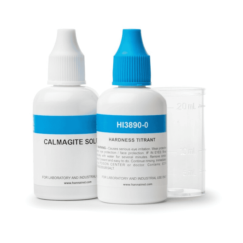 Hanna Instruments Total Hardness Test Kit (0–800 mg/L CaCO3) 50 Tests (HI3890) - 1